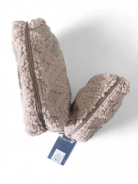 Universal Thread Beige Fa Teddy Travel Pouches - Set of 2 - Picture 3 of 5